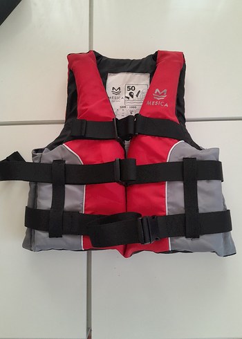 Kemerli Kırmızı Gri Biker Erkek Yelek Can yeleği