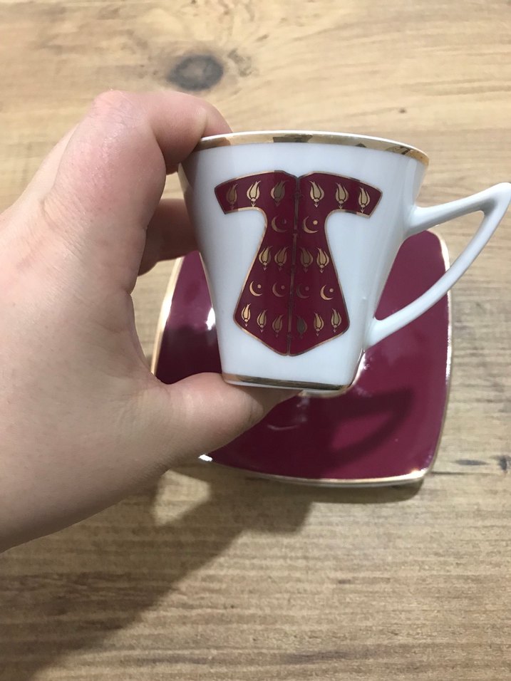 Bordo Desenli Porselen 6 lı Fincan takımı - Görsel 2