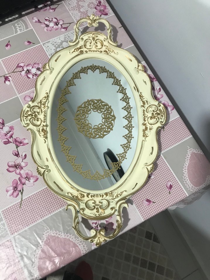 Altın Renkli Parlak Dekoratif Ayna Tepsi - Görsel 3