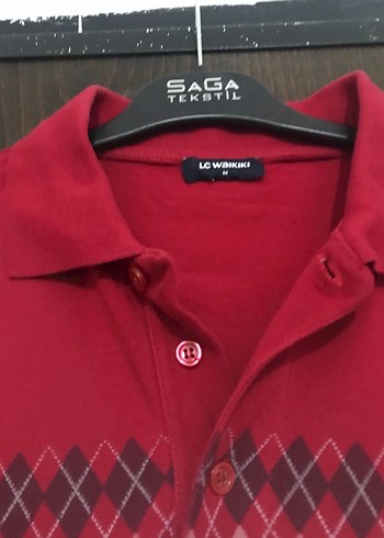 Kırmızı Polo Yaka Erkek Tişört - Görsel 3