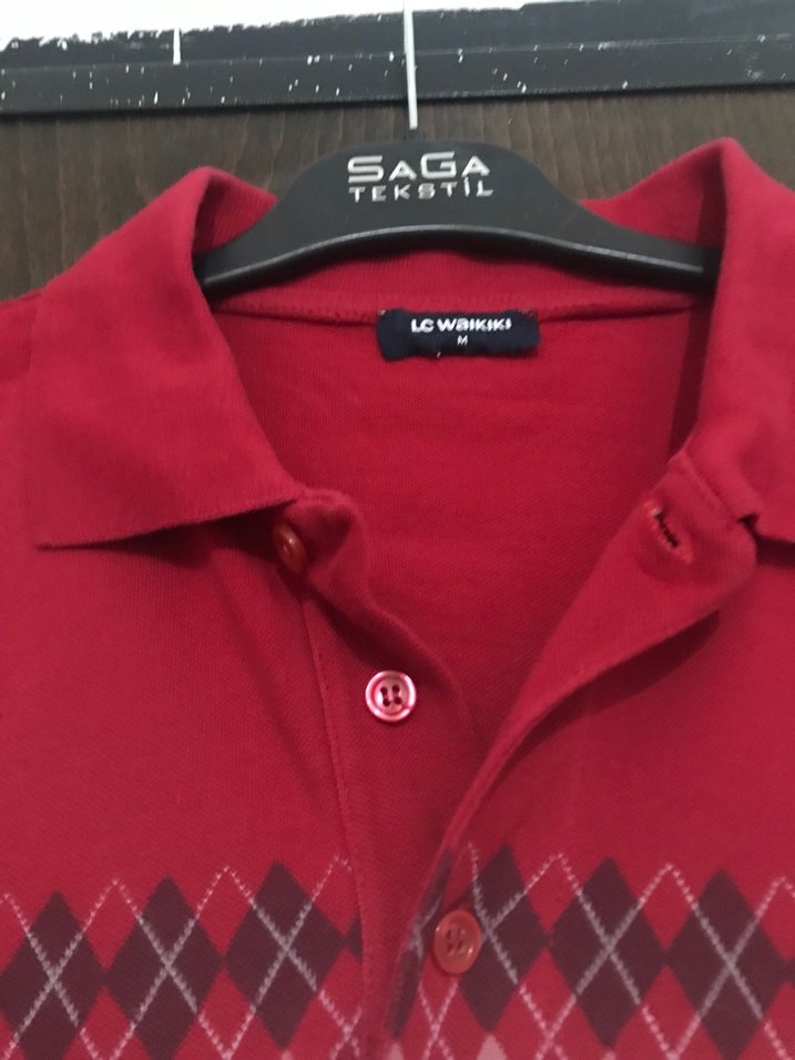 Kırmızı Polo Yaka Erkek Tişört - Görsel 3