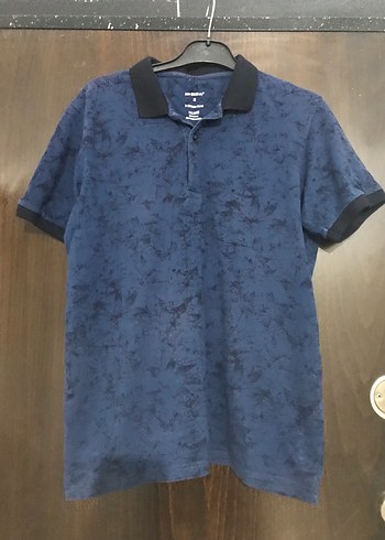 Lacivert Batik Desenli Erkek Polo Tişört - Görsel 2