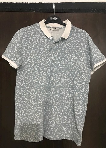 Gri Desenli Kısa Kollu Polo Tişört - Görsel 2