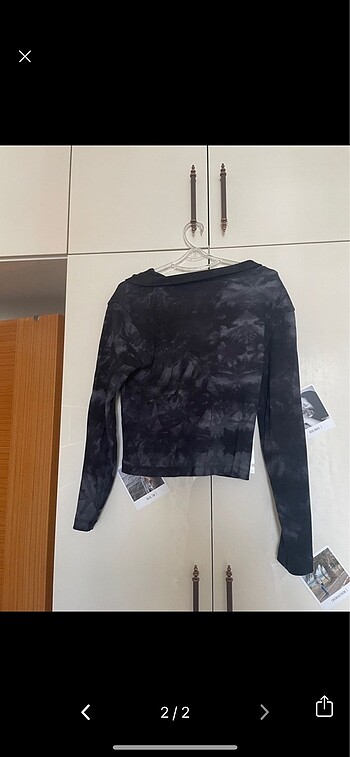 Diğer Batik desenli uzun kollu crop