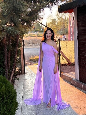 Lila abiye elbise