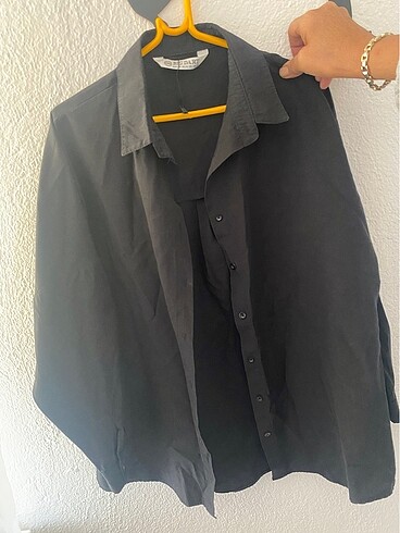 Oversize siyah gömlek