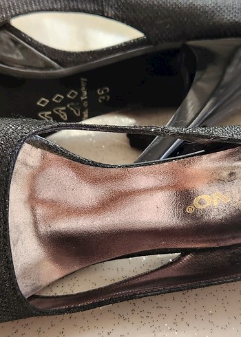 Siyah Topuklu Abiye Kadın Ayakkabı - Görsel 6