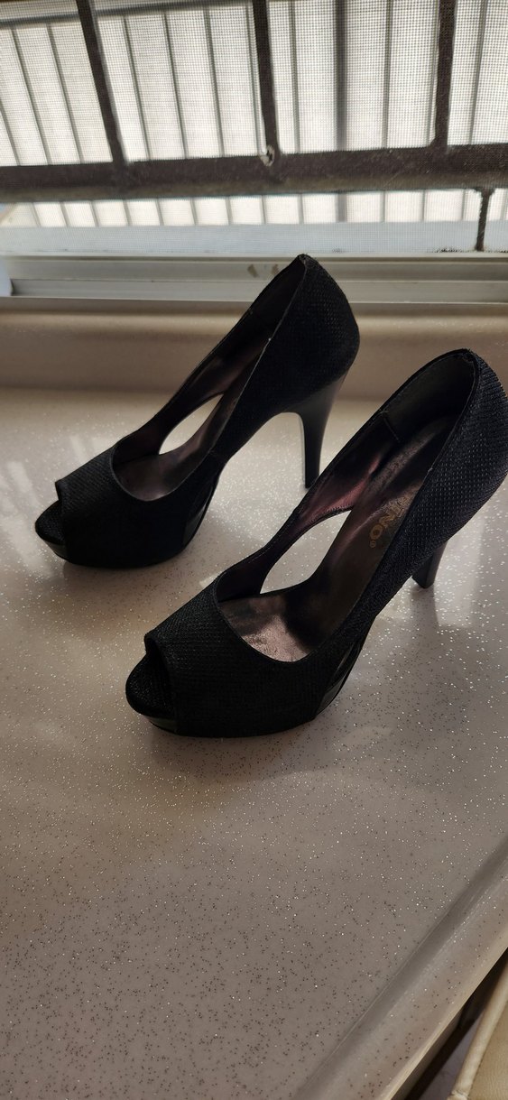 Siyah Topuklu Abiye Kadın Ayakkabı - Görsel 3