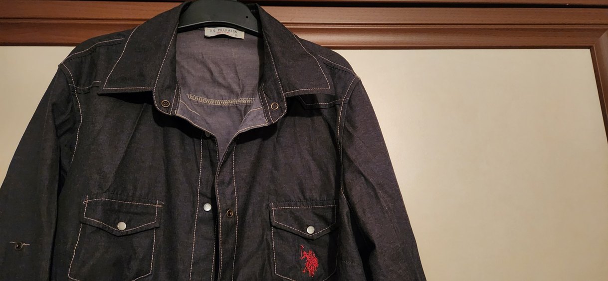 Uzun Kollu Lacivert Polo Erkek Gömlek - Görsel 2