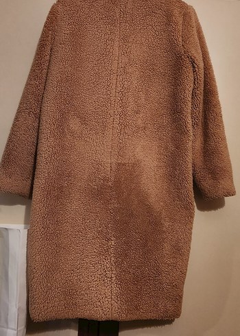 Kahverengi Uzun Peluş Kadın Kaban - Görsel 3