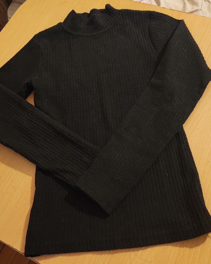 Siyah Kadın Boğazlı Triko Kazak - Görsel 2