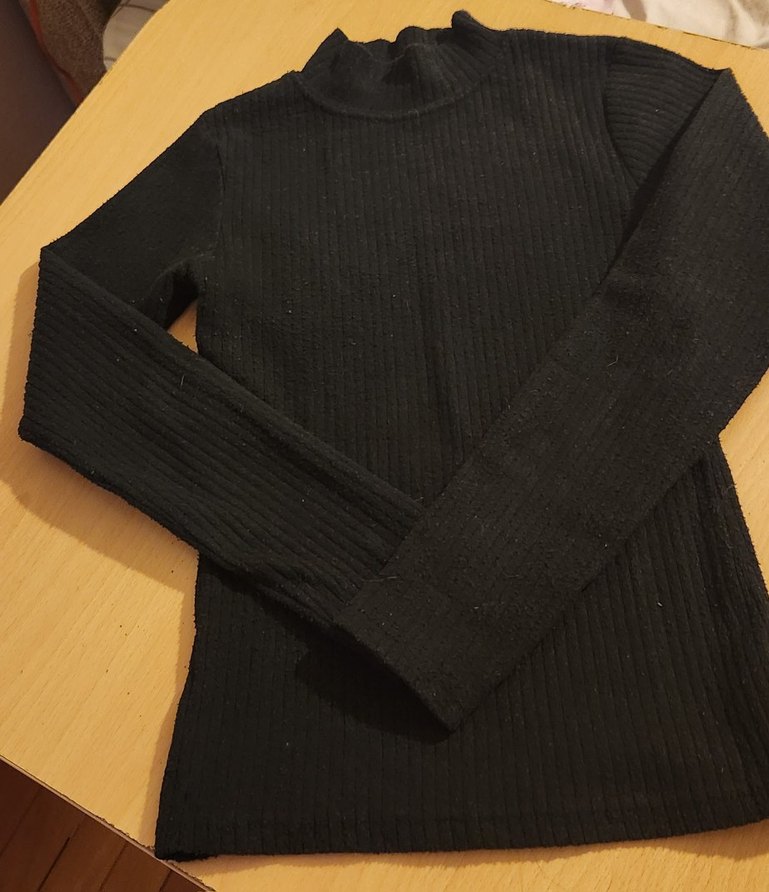 Siyah Kadın Boğazlı Triko Kazak - Görsel 3