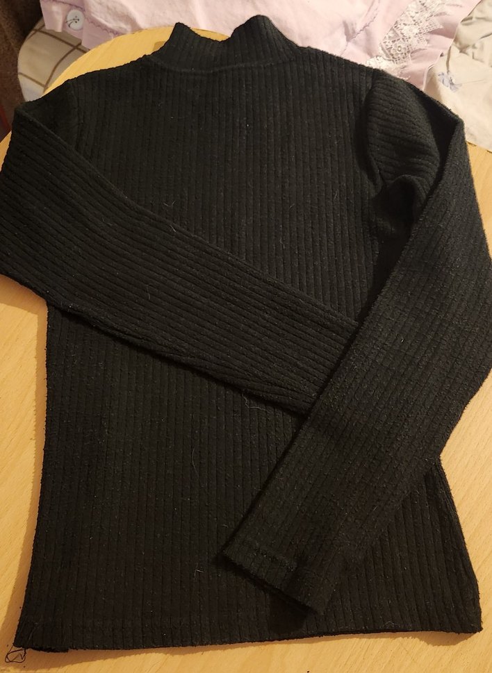 Siyah Kadın Boğazlı Triko Kazak - Görsel 4