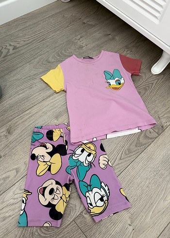 Diğer Kız Bebek Renkli Baskılı Kısa Kollu Takım