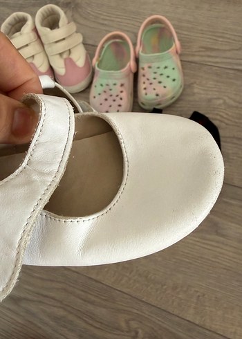 Diğer Kız Bebek Beyaz İlk Adım Ayakkabısı Velcro