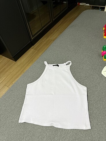 Halter yaka crop bluz