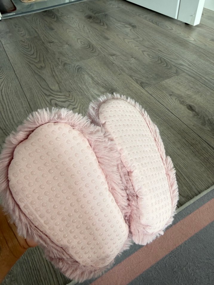 Kız Çocuk Pembe Peluş Ev Terliği - Görsel 3