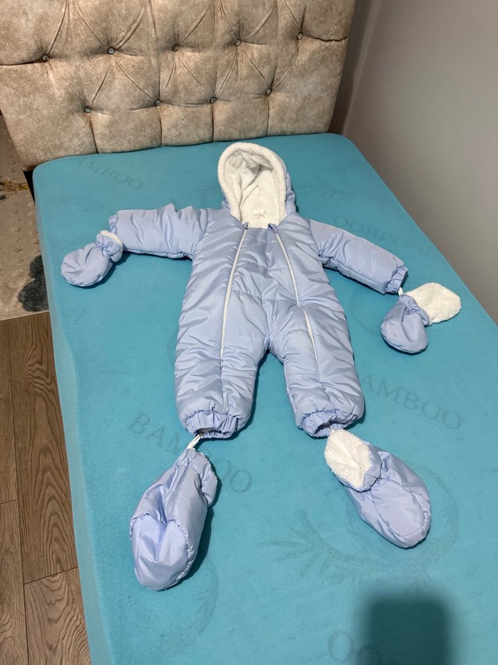 Mavi Bebek Polar Montlu Kar Tulumu - Görsel 2