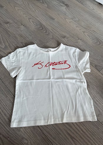 Kız Çocuk Beyaz Kısa Kollu Baskılı Tişört - Görsel 2