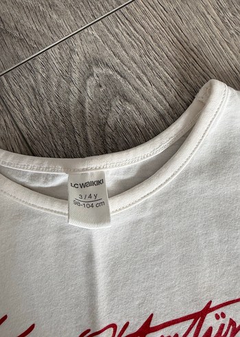 Kız Çocuk Beyaz Kısa Kollu Baskılı Tişört - Görsel 3