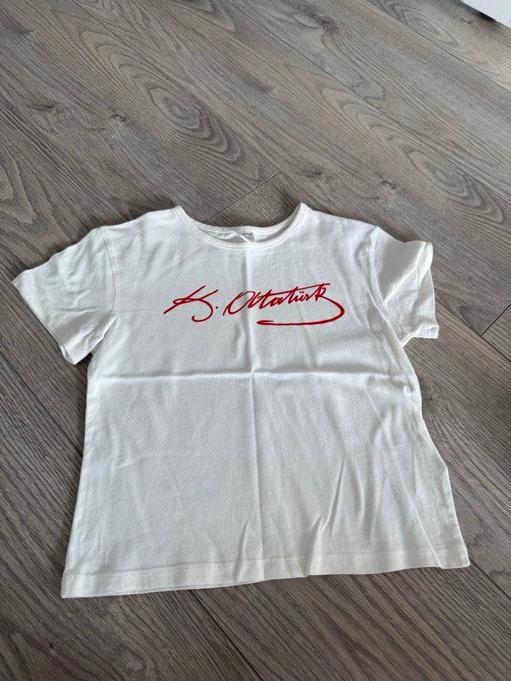 Kız Çocuk Beyaz Kısa Kollu Baskılı Tişört - Görsel 2