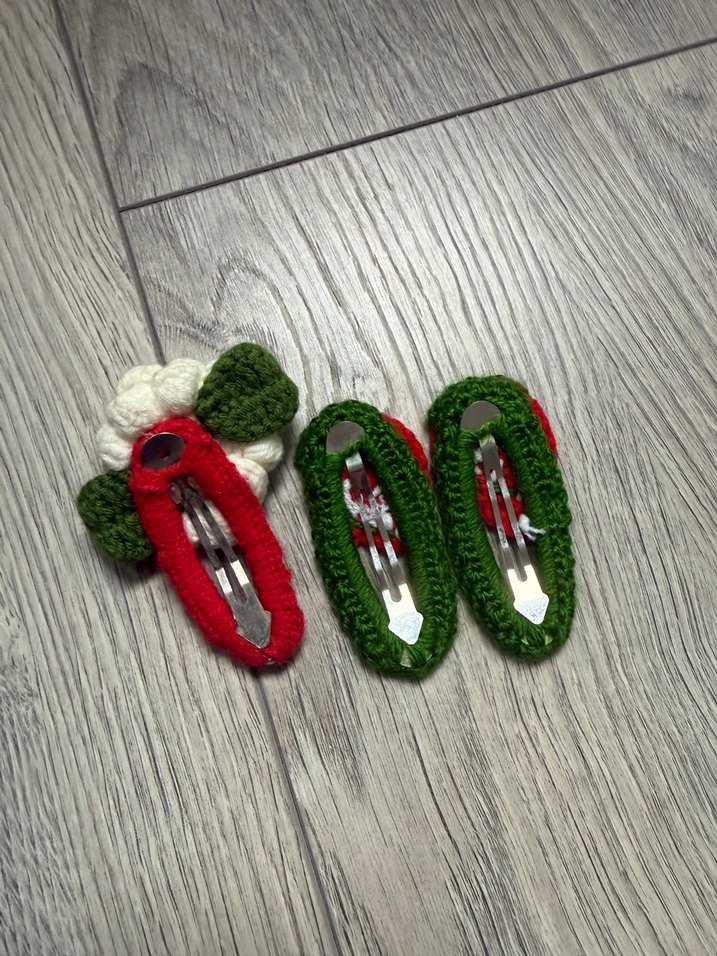 Renkli Nakışlı Örgü Çocuk Toka Seti - Görsel 2