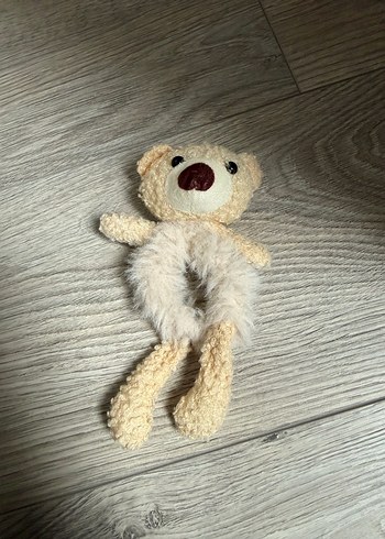 Pembe Peluş Ayıcık ve Çiçek Aksesuarı - Görsel 3