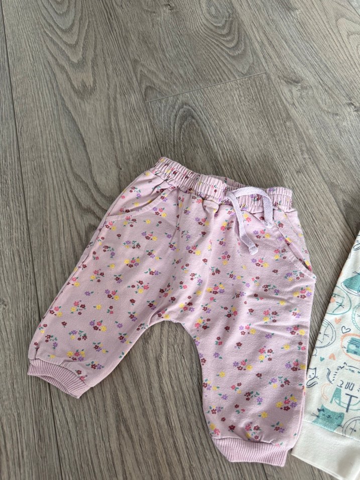 Kız Çocuk Pembe Örme Pamuklu Rahat Tayt - Görsel 2