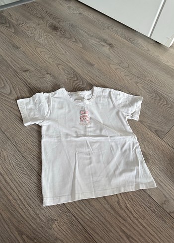 Kız Çocuk Beyaz Baskılı Kısa Kollu Tişört - Görsel 2