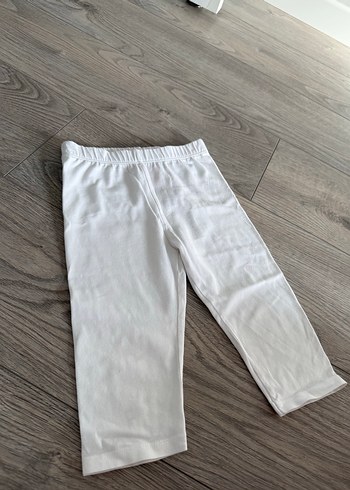 Beyaz Kız Çocuk Pamuklu Tayt - Görsel 2