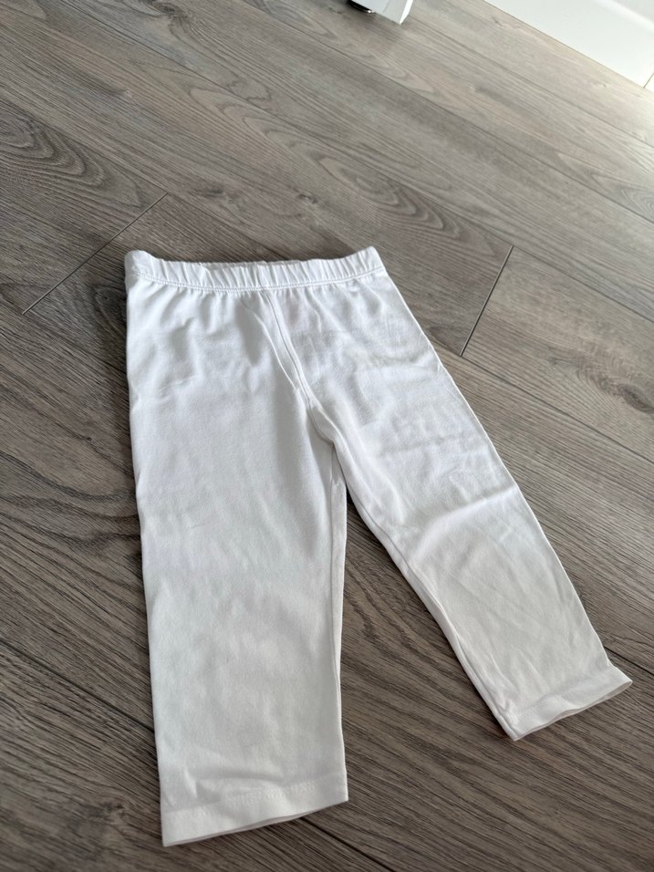 Beyaz Kız Çocuk Pamuklu Tayt - Görsel 2