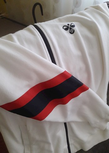 Beyaz Fermuarlı Unisex Sweatshirt - Görsel 3