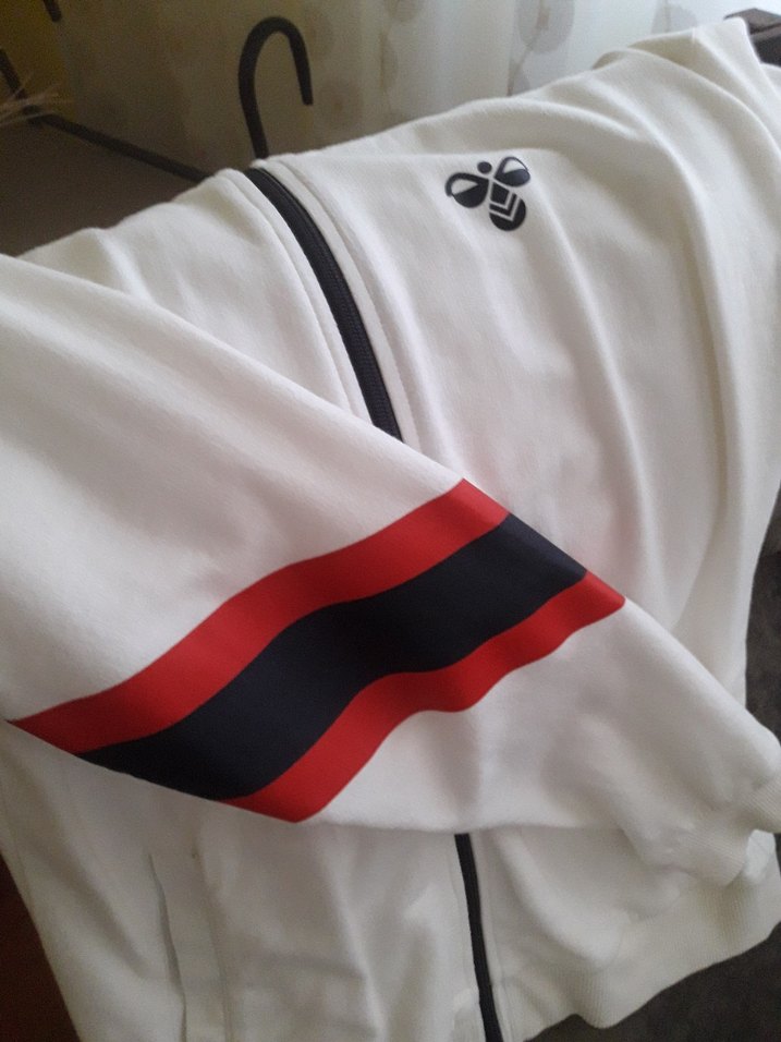 Beyaz Fermuarlı Unisex Sweatshirt - Görsel 3