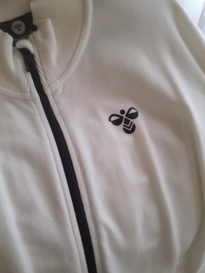 Beyaz Fermuarlı Unisex Sweatshirt - Görsel 4