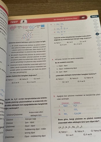 AYT Kimya Soru Bankası - Konu Özetli