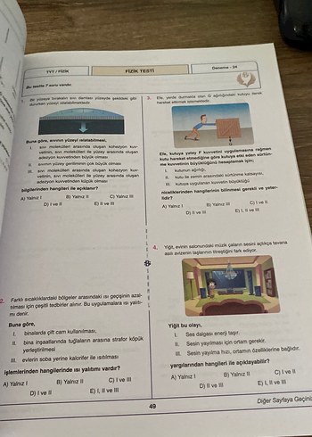 TYT Fizik Branş Denemeleri 40x7 - Güncel