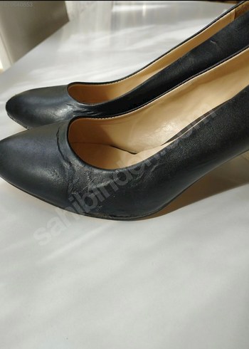 Siyah Minimalist Stiletto Topuklu Kadın Ayakkabı - Görsel 3