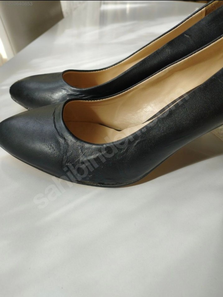 Siyah Minimalist Stiletto Topuklu Kadın Ayakkabı - Görsel 3