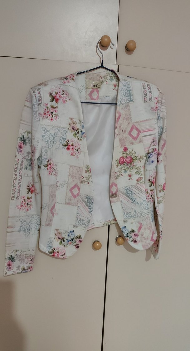 Çiçekli Bohem Kadın Blazer Ceket - Görsel 2