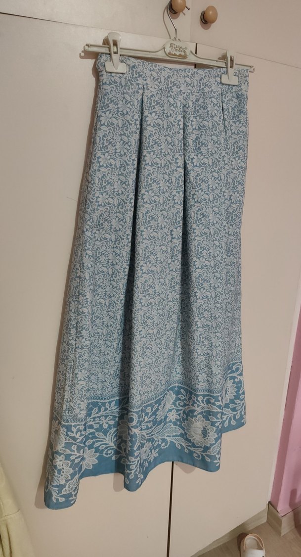 Mavi Bohem Uzun Drapeli Etek - Görsel 2