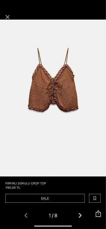 Zara etiketli crop