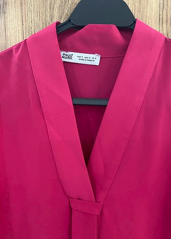 Kemerli Pembe V Yakalı Kolsuz Bluz - Görsel 2