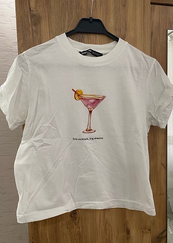 Beyaz Baskılı Kadın Tişört - Görsel 3