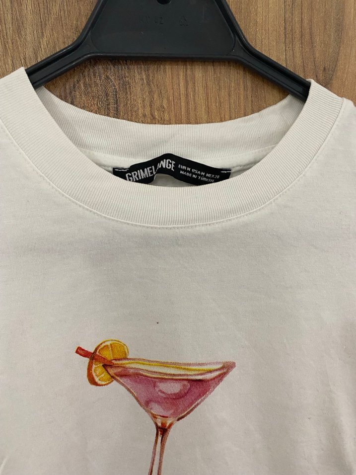 Beyaz Baskılı Kadın Tişört - Görsel 2