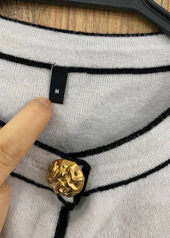 Düğmeli Beyaz Triko Kadın Yelek - Görsel 2