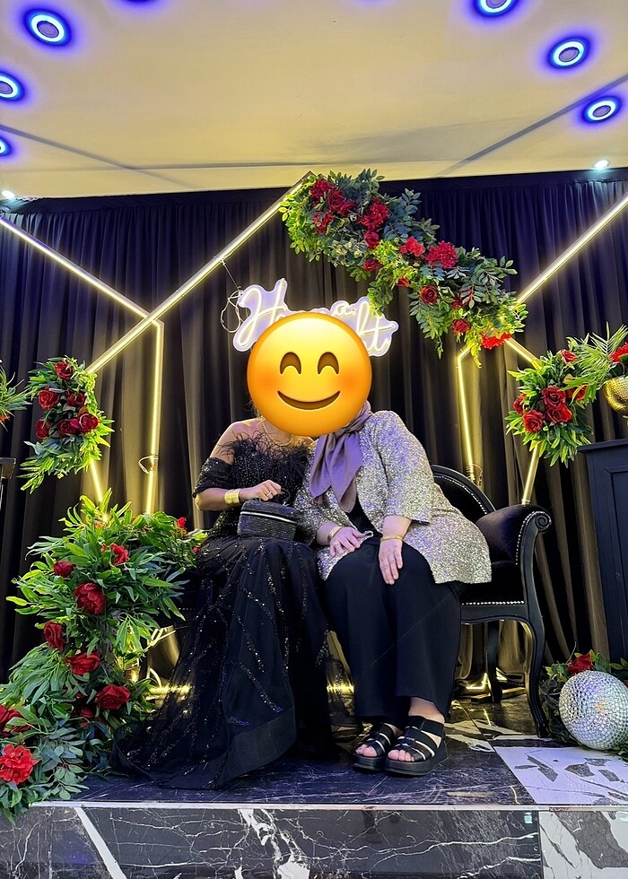 Siyah straplez karın kısmı hafif transparan abiye elbise. - Görsel 3