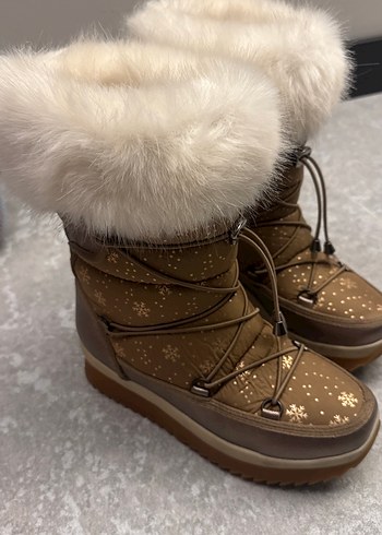 Kahverengi Tüylü Kadın Dolgu Topuk Bot - Görsel 5