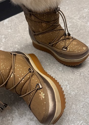 Kahverengi Tüylü Kadın Dolgu Topuk Bot - Görsel 6