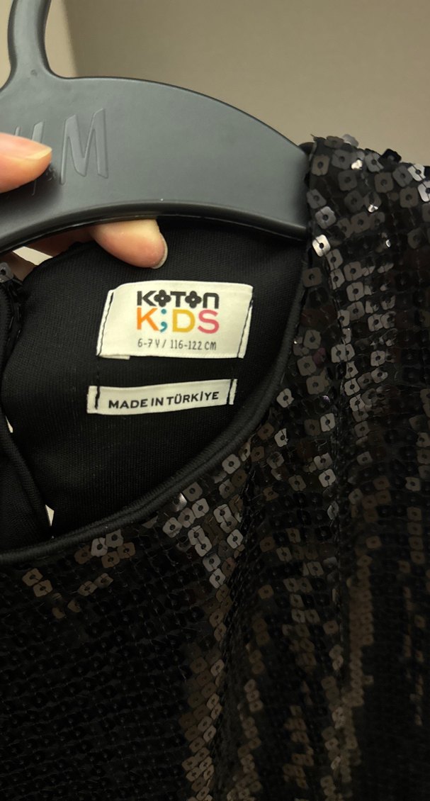 Siyah payetli kız çocuk elbise - Görsel 3