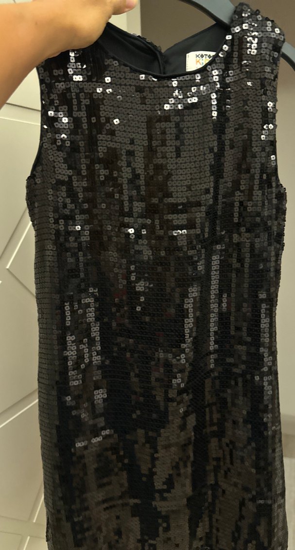 Siyah payetli kız çocuk elbise - Görsel 4